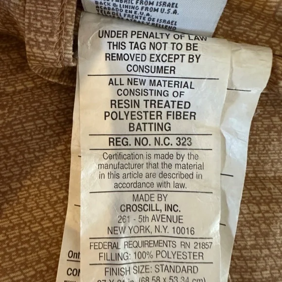 New Croscill Home Two( 2) Floral Pillow Shams Standard Size 27 x 21